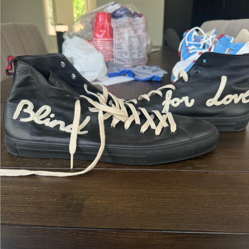 Gucci Black and White High-Top Sneakers